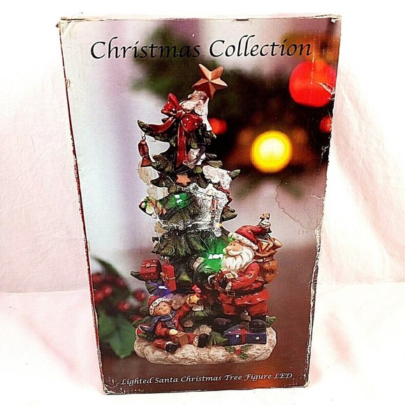 Musical Christmas Collection Lighted Santa Tree Figure LED Color Changing - Picture 4 of 11